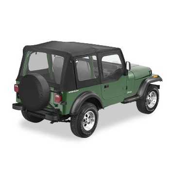 Capotage de remplacement BESTOP noir Jeep Wrangler avec haut de portes 1988 à 1995
