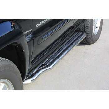 Marche pieds inox 50 mm Jeep Cherokee Liberty 2001-2007