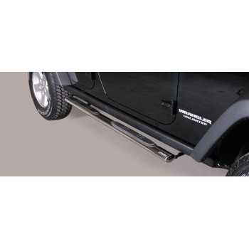 Marche pieds inox ovale JEEP WRANGLER JK 4 PORTES 2011+