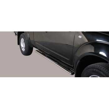 Marche pieds inox ovale NISSAN NAVARA KING CAB 2005-2010 2 Portes