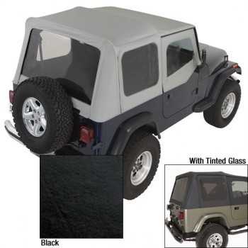 Capotage de remplacement RUGGED RIDGE noir Wrangler YJ avec haut de...
