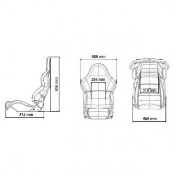 Baquet Turn One Track & Road version simili cuir noir