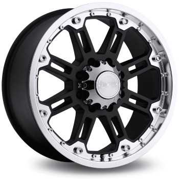 Jante Rockwell noir mat bord poli 9X17 ET 12 Toyota Hilux 2006+