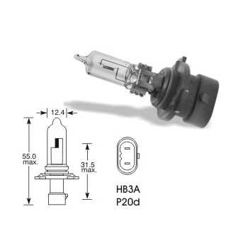 Ampoule de phare 12 V JEEP 60 W