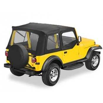 Capotage Supertop® BESTOP noir CJ-Wrangler 1976-1995 avec haut de p...