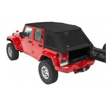 Capotage Bestop® Trektop NX tissu sergé noir Jeep Wrangler JK 4 Portes 07-18