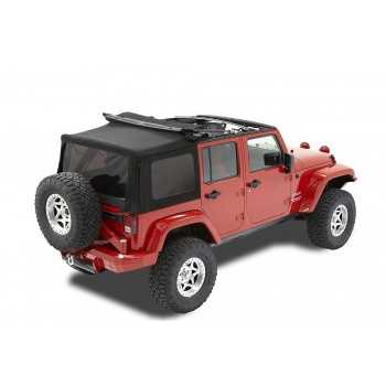 Capotage Supertop® Bestop® NX TISSU SERGE  noir Wrangler JK 4 Portes 2007-