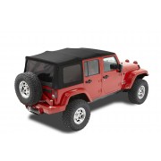 Capotage Supertop® Bestop® NX TISSU SERGE  noir Wrangler JK 4 Portes 2007-