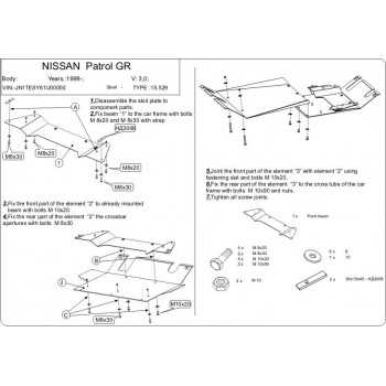 Blindage bv + bt aluminium 5 mm Nissan GR Y60 1997-2005