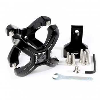 Support de phare aluminium noir pour tube de diamètre 57 à 76 mm